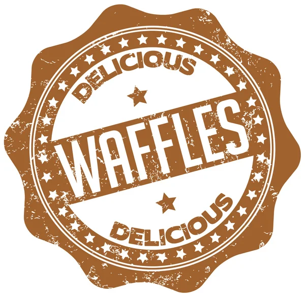 Delicious waffles seal — Stock Vector