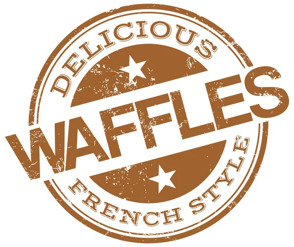 Delicious waffles stamp — Stock Vector