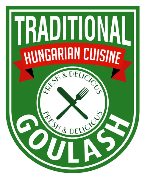 Hungarian goulash label — Stock Vector