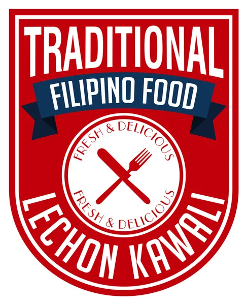 Filipino food lechon stamp — Stock Vector