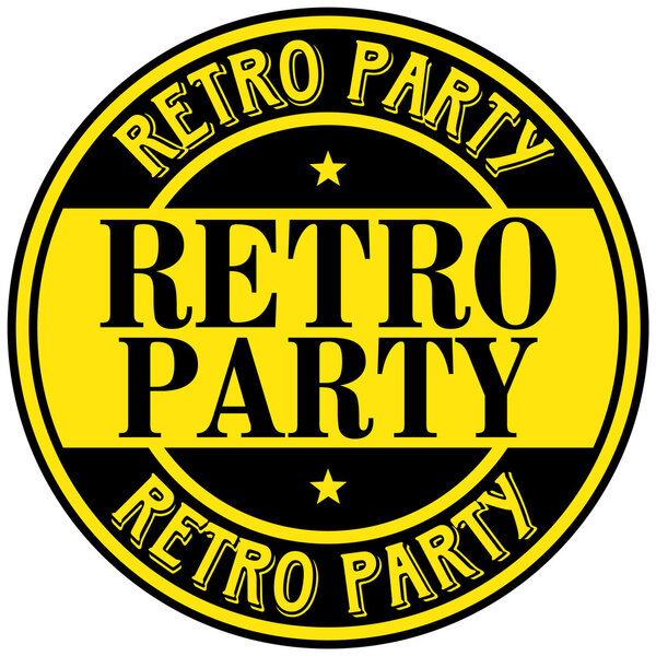 Retro party label