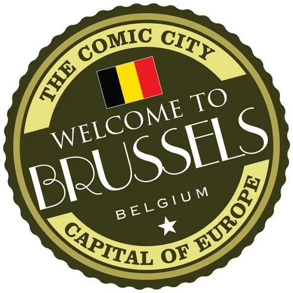 Brussels label — Stock Vector