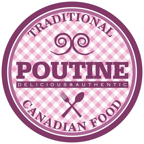 Canadian poutine label — Stock Vector
