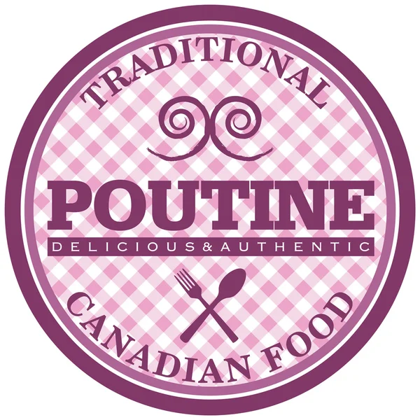 Kanadalı poutine etiketi — Stok Vektör