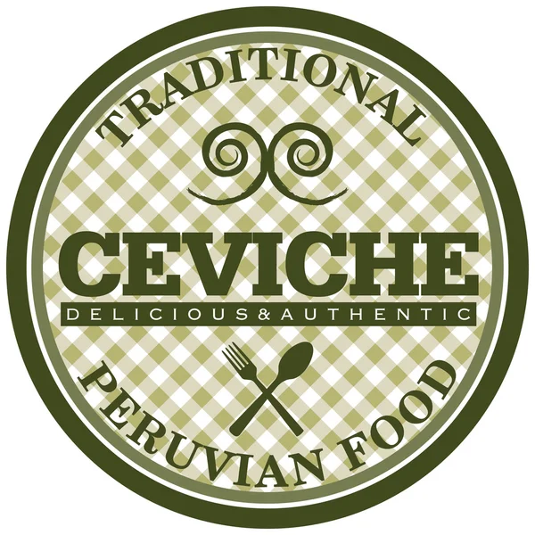 Etiqueta de ceviche peruano — Vector de stock