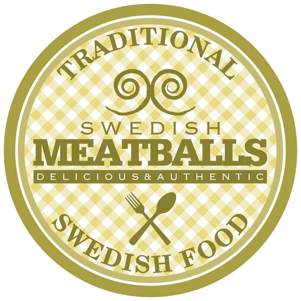 Svenska köttbullar etikett — Stock vektor