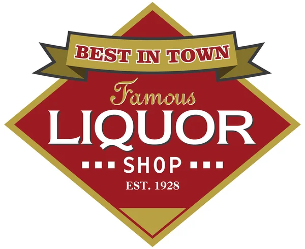 Liquor shop label — Stock Vector