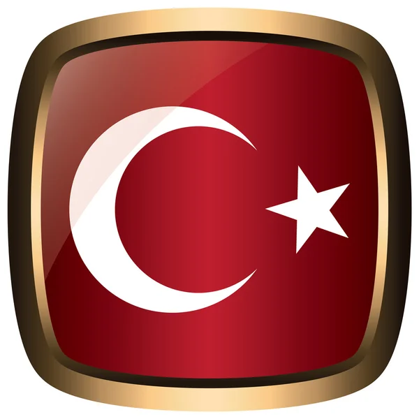 Türk bayrak simgesi — Stok Vektör