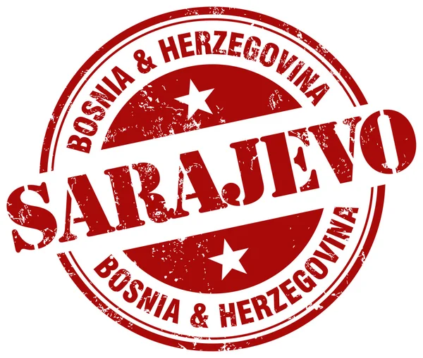 Sarajevo bosnia timbro — Vettoriale Stock