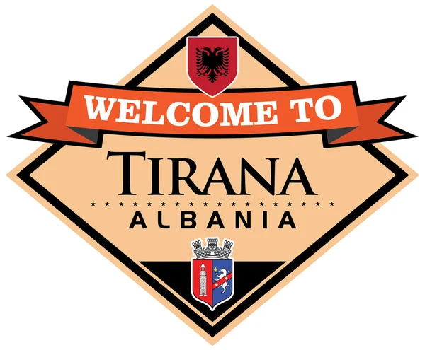 Adesivo tirana albania — Vettoriale Stock