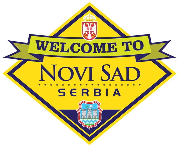 Novi triste serbia pegatina — Vector de stock