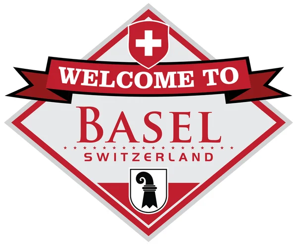 Basel İsviçre etiket — Stok Vektör