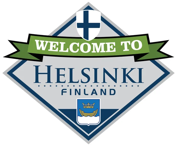 Helsinki Finnland Vignette — Stockvektor