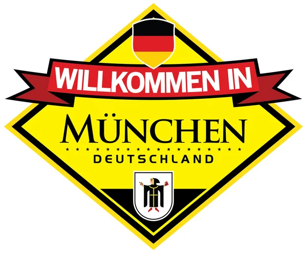 Münih Almanya etiket — Stok Vektör