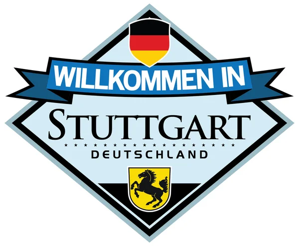 Stuttgart Duitsland sticker — Stockvector