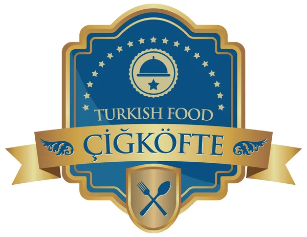 Adesivo cigkofte cibo turco — Vettoriale Stock