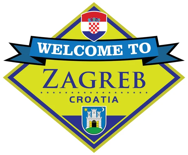 Zagreb Kroatië sticker — Stockvector