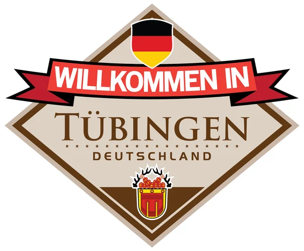 Tübingen Duitsland sticker — Stockvector