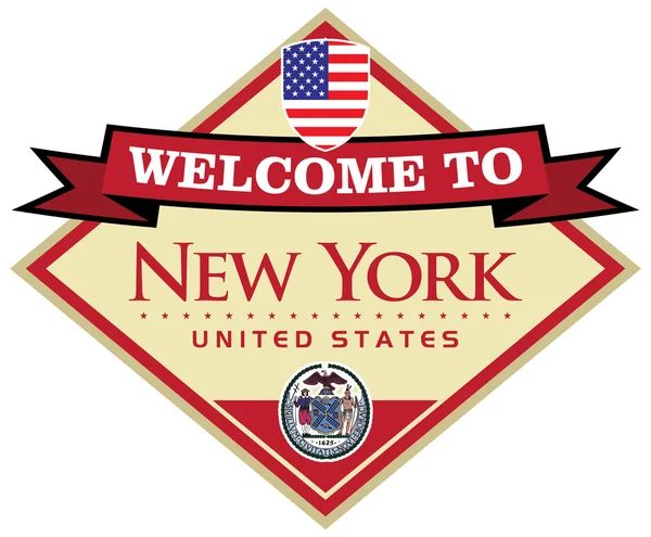New york Amerika Birleşik Devletleri etiket — Stok Vektör