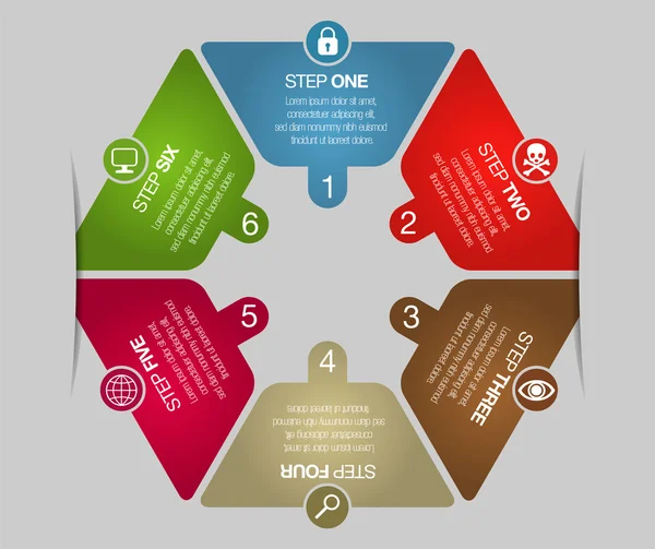 Infographie en six étapes — Image vectorielle