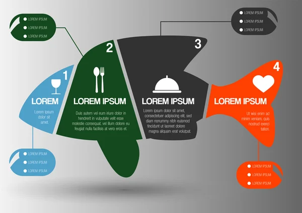 Infografis dengan ikan - Stok Vektor