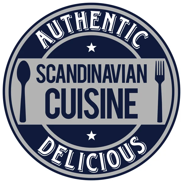 İskandinav mutfağı etiket — Stok Vektör