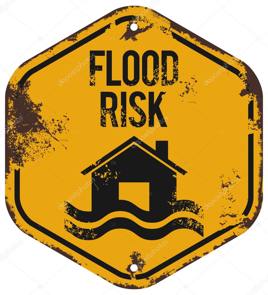 flood risk grunge sign