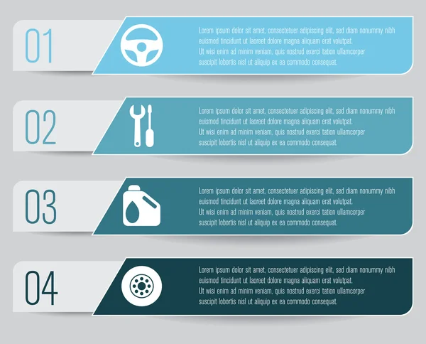 Infographic υπηρεσία αυτοκινήτων με τέσσερις επιλογές — Διανυσματικό Αρχείο
