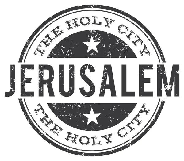 Jerusalem the holy city rubber stamp — Stock Vector