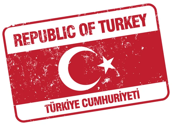 Republic of turkey stamp — Stock Vector