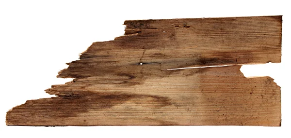 Old Wood Plank, isoliert auf weißem Hintergrund — Stockfoto