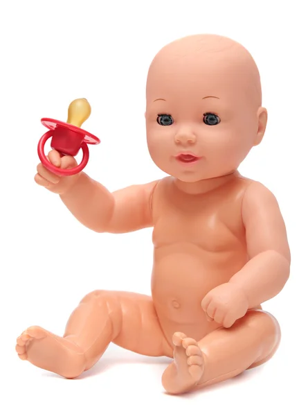 Plastic Baby Doll on Isolated White Background — Stock Photo, Image