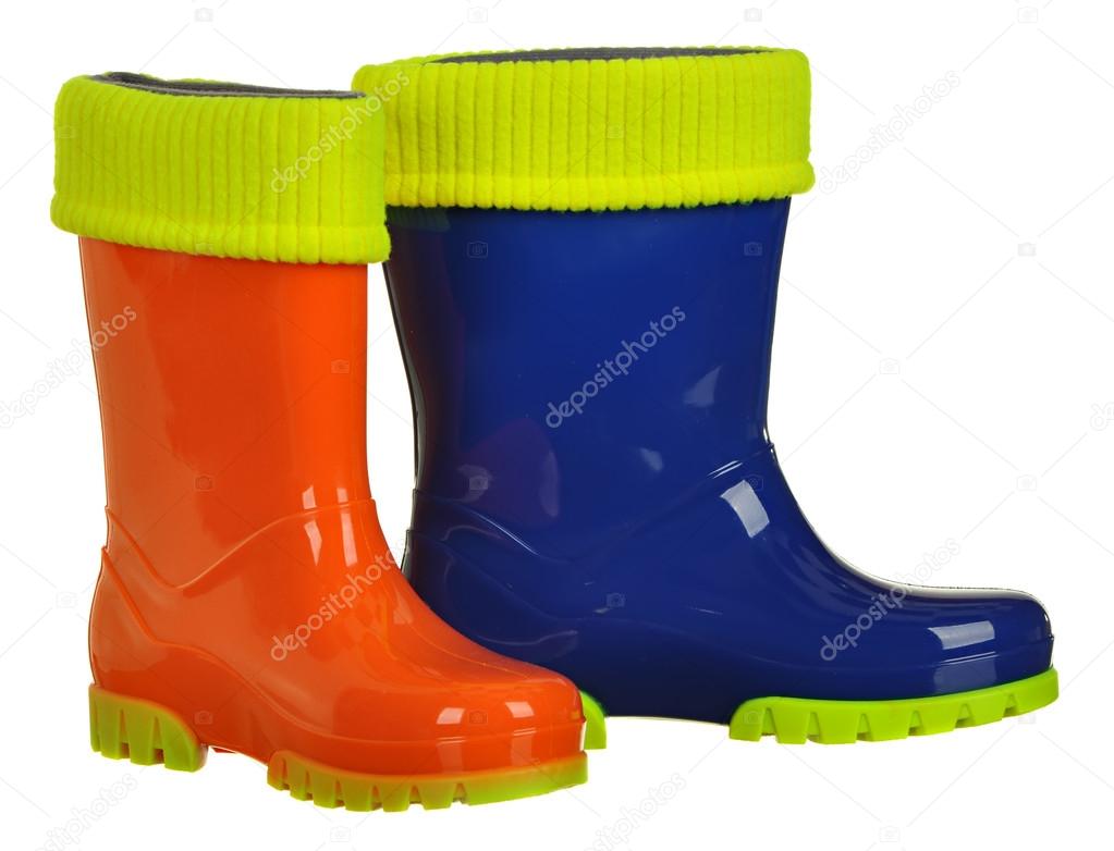 rubber boots for kids isolated on white background