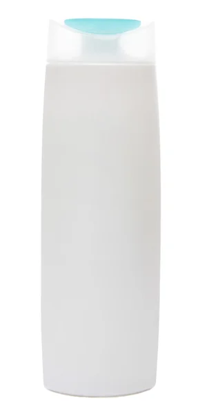 Gesloten cosmetische of hygiënische plastic fles van gel, lotion, crème, vloeibare zeep, shampoo. geïsoleerd op witte achtergrond. — Stockfoto