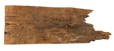 Yaşlı tahta, beyaz arka planda izole edilmiş.