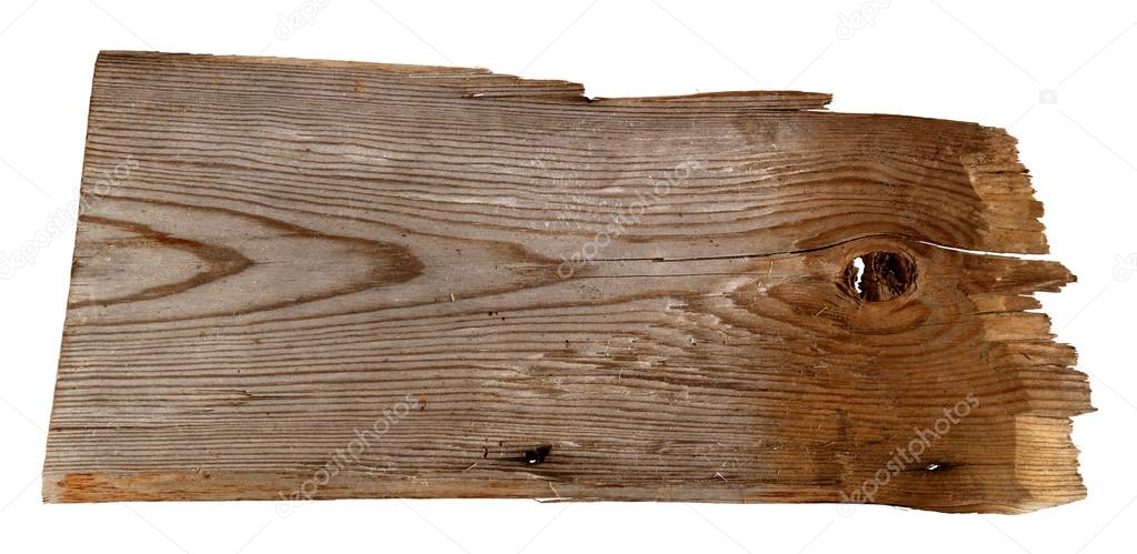 Old Wood plank, isolated on white background