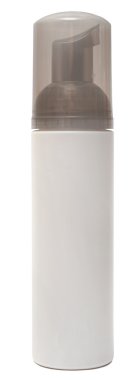 Beyaz arka planda izole edilmiş, şampuanlı plastik şişe veya hijyenik kozmetik ürünü.