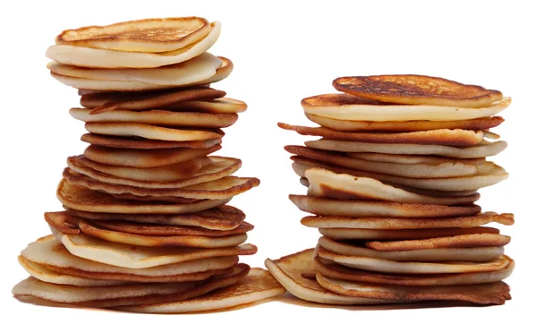 Pile of pancakes isolated on a white background . Shrovetide — Stock Photo, Image