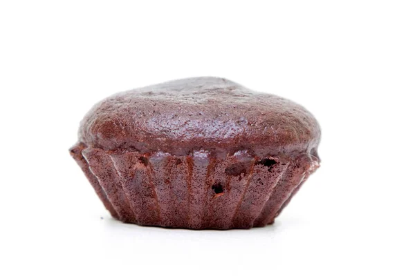 Choklad Muffin Isolerad Vit Bakgrund — Stockfoto