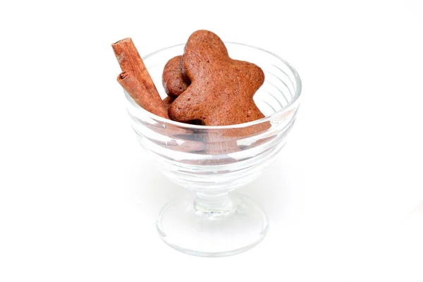 Gingerbread Men Cinnamon Sticks Bowl — Stock Photo, Image