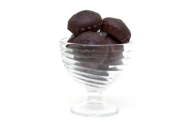 Bolinhos Chocolate Uma Tigela — Fotografia de Stock