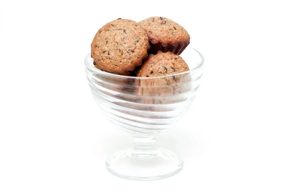 Chocolade Muffins Een Kom — Stockfoto