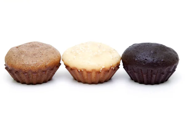Muffins Isolerad Vit Bakgrund — Stockfoto