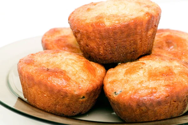 Muffins Isolerad Vit Bakgrund — Stockfoto