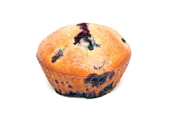 Muffin Com Bagas Isoladas Fundo Branco — Fotografia de Stock
