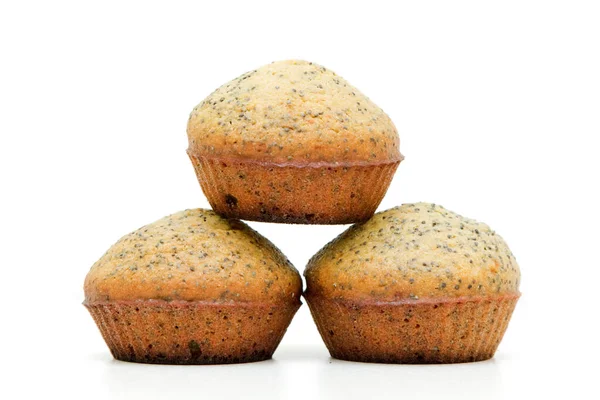 Muffin Con Papavero Isolato Sfondo Bianco — Foto Stock