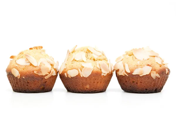 Muffins Com Papoula Isolado Fundo Branco — Fotografia de Stock