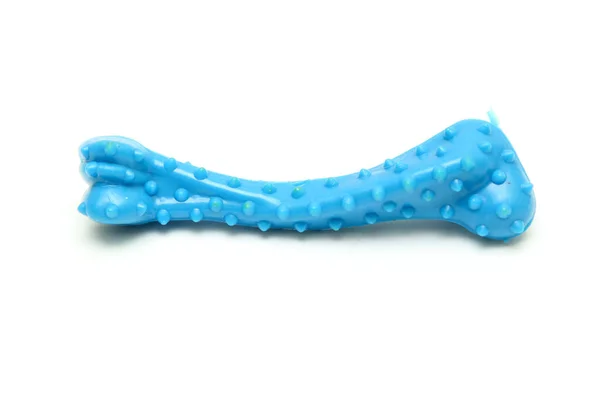 Синя Жувальна Іграшка Собаки Ізольована Білому Тлі — стокове фото