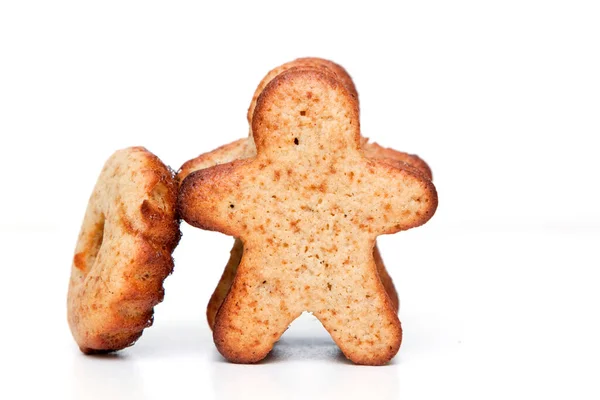 Peperkoek Cookies Man Kaneel Geïsoleerd Witte Achtergrond Stockafbeelding