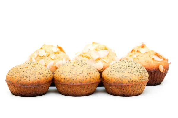 Muffins Απομονωθεί Λευκό Φόντο Royalty Free Φωτογραφίες Αρχείου